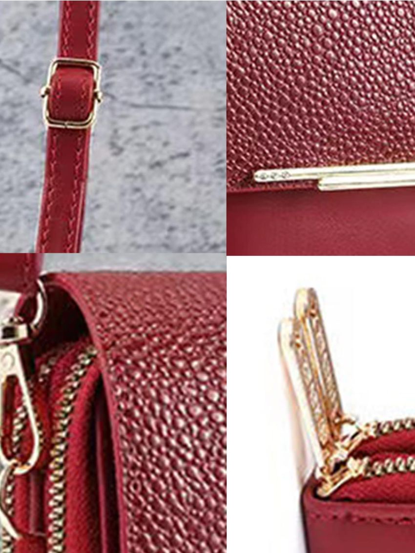 Letter Graphic Phone Wallet Red