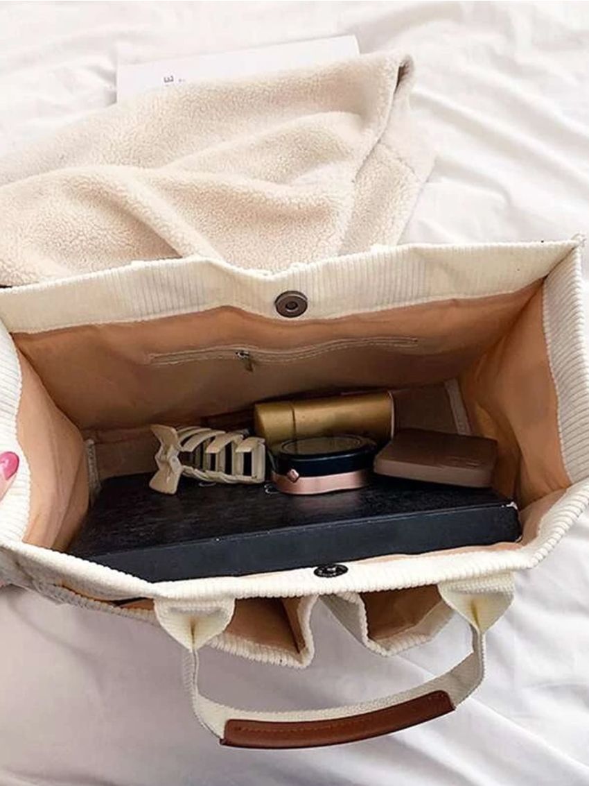 Small Shopper Bag Letter Patch Decor Nylon