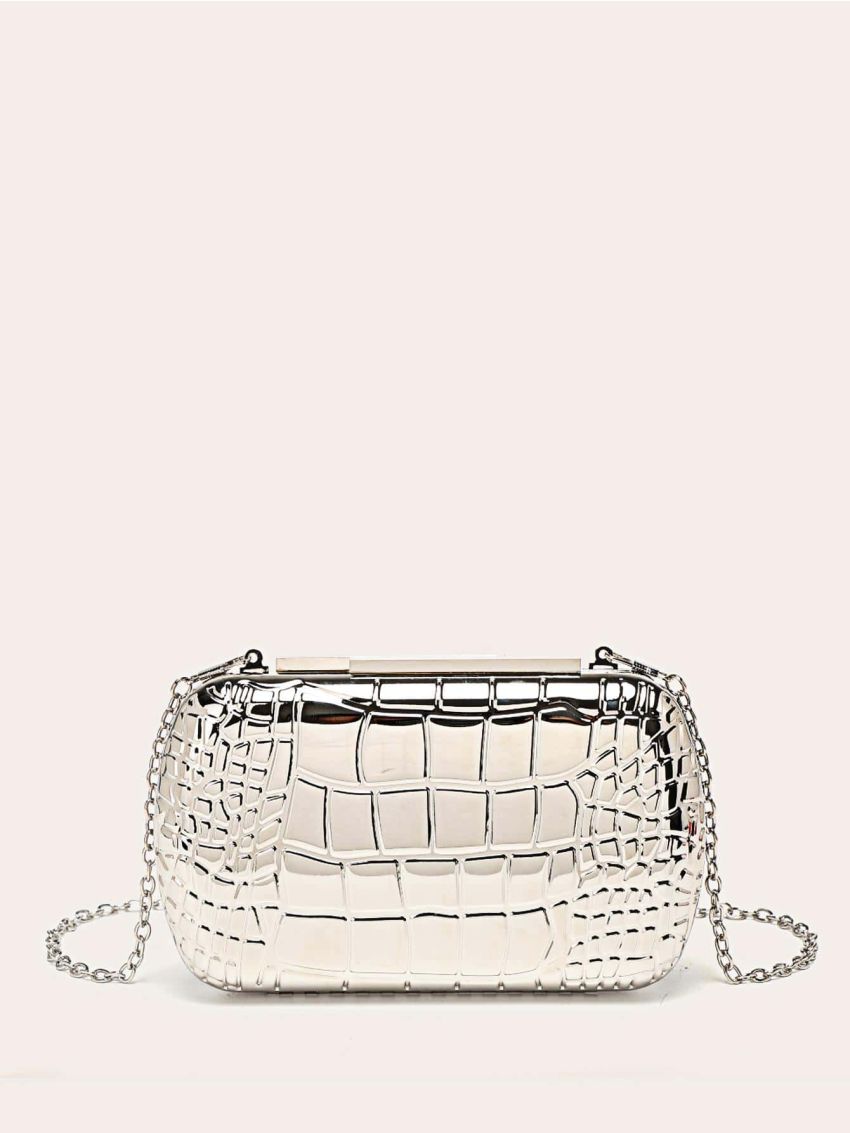 Crocodile Embossed Box Bag Mini For Party