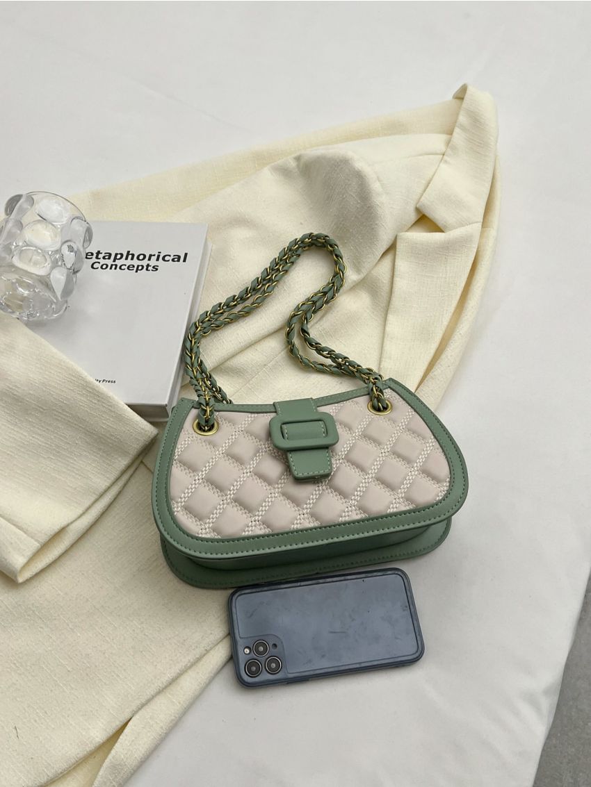 Quilted Hobo Bag Contrast Binding Small