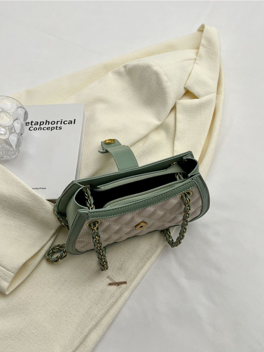 Quilted Hobo Bag Contrast Binding Small