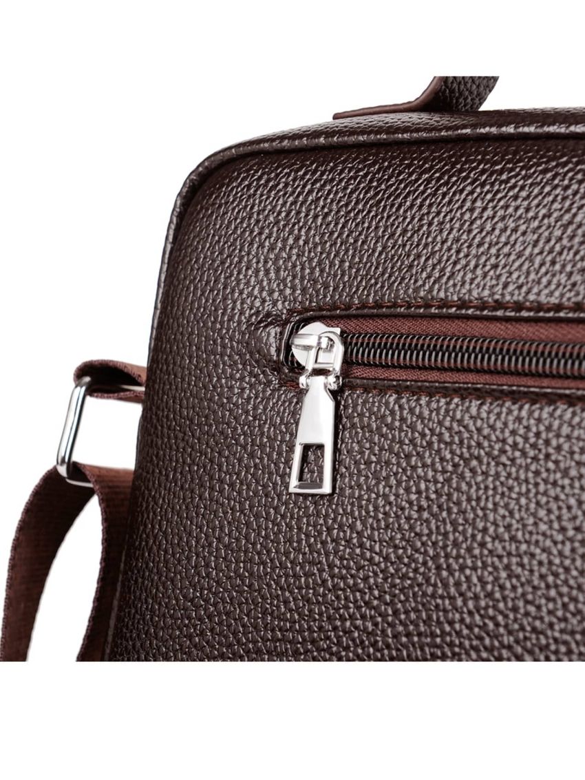 New Luxury Pu Men Bag Black Messenger Bag Briefcase Designer Male Fashion Crossbody Bag Shoulder Bag For Business Work Vintage Messenger Bag Briefcase Men Women For Business Work Satchel Shoulder Crossbody Bag