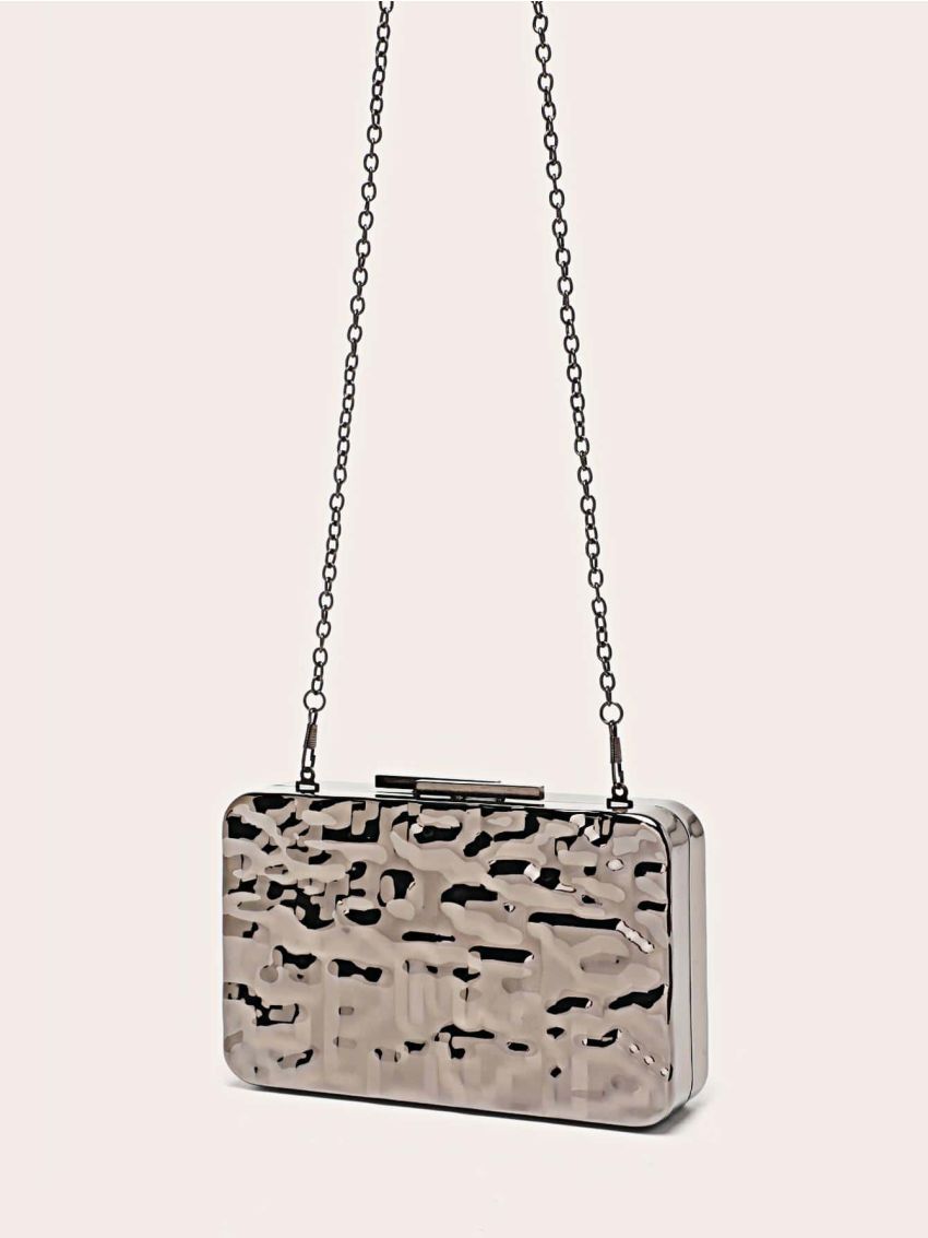 Mini Box Bag Chain Strap Iron Alloy
