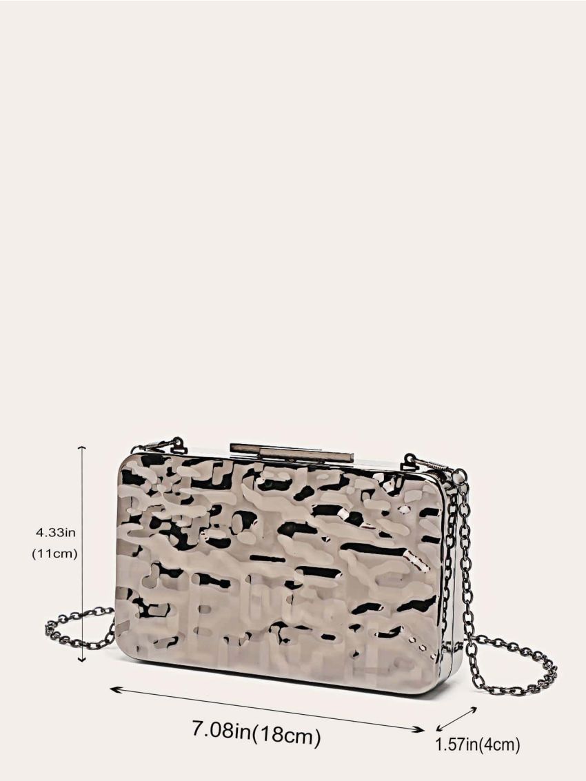 Mini Box Bag Chain Strap Iron Alloy