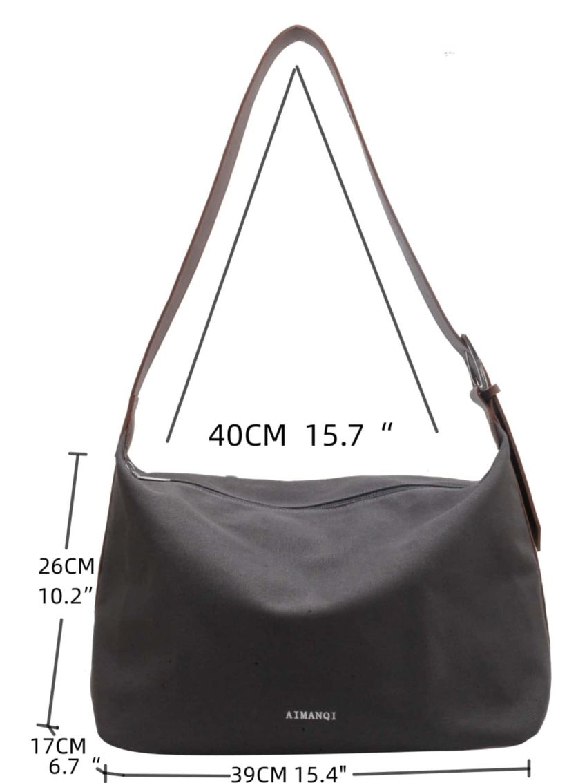 Letter Graphic Hobo Bag Large Capacity Polyester