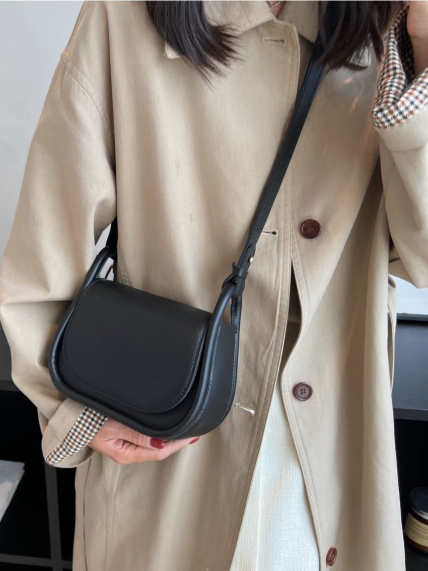Mini Saddle Bag Flap PU Black