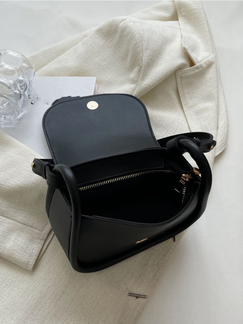 Mini Saddle Bag Flap PU Black