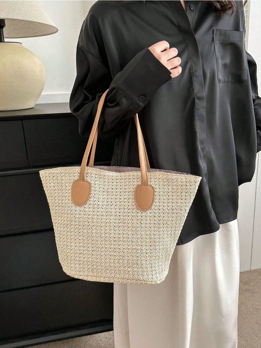 Minimalist Straw Bag Large Capacity Vacation