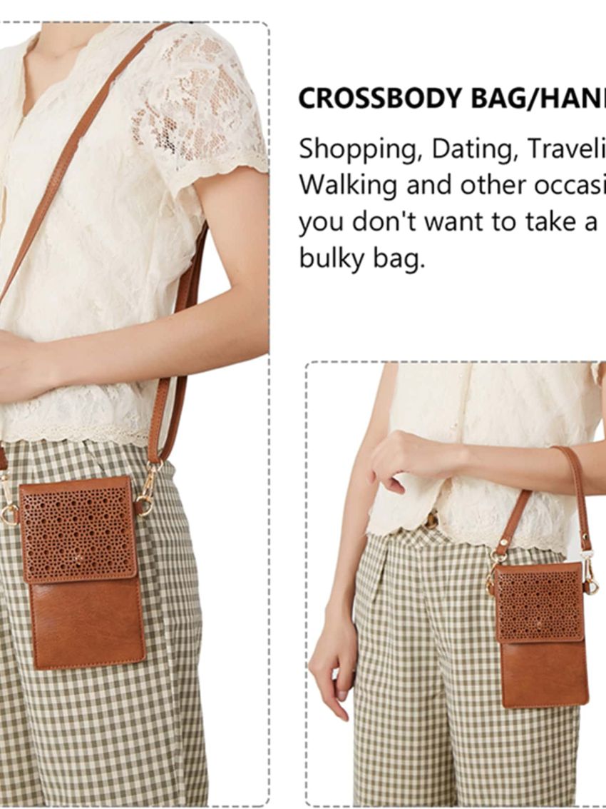 Hollow Out Design Phone Wallet Flap Vintage, Mothers Day Gift For Mom