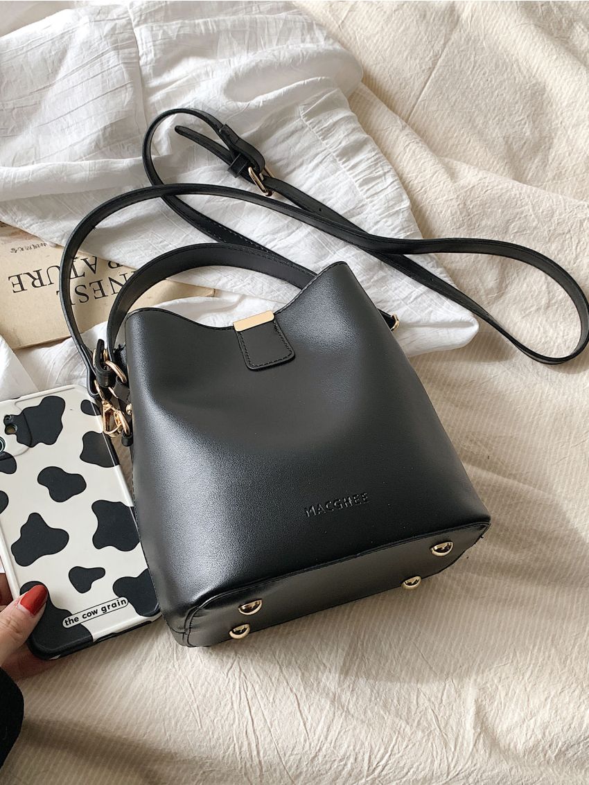 Mini Letter Graphic Bucket Bag Elegant