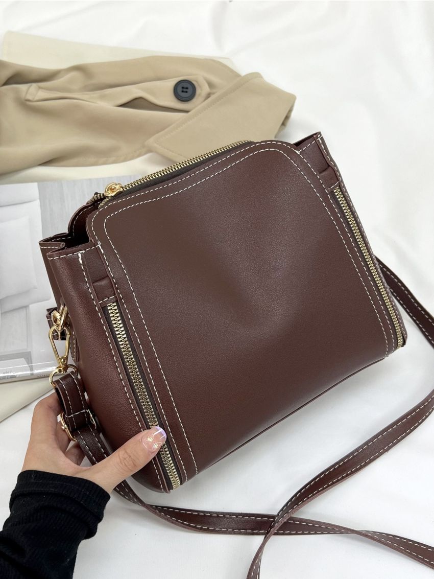 Minimalist Zip Front Square Bag