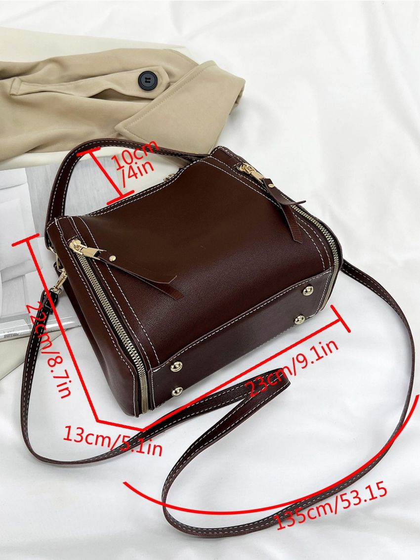 Minimalist Zip Front Square Bag