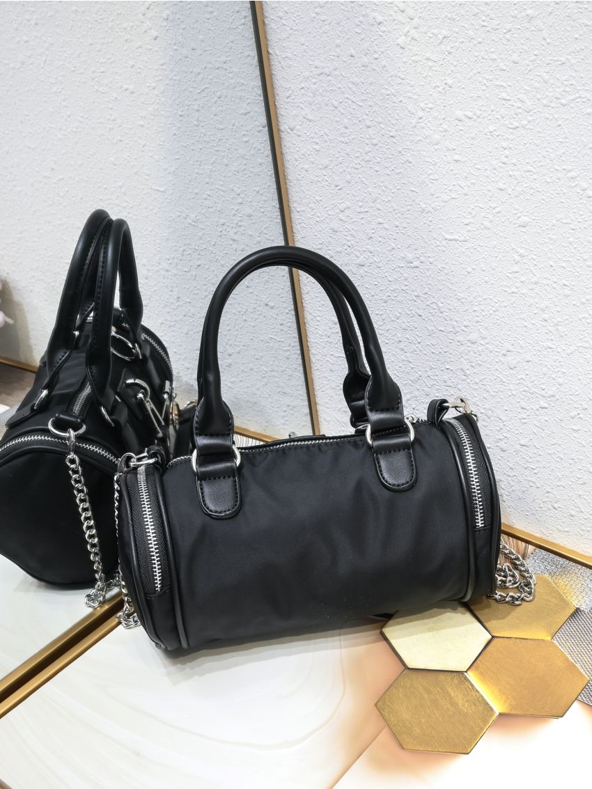 Small Boston Bag Buckle Decor Punk