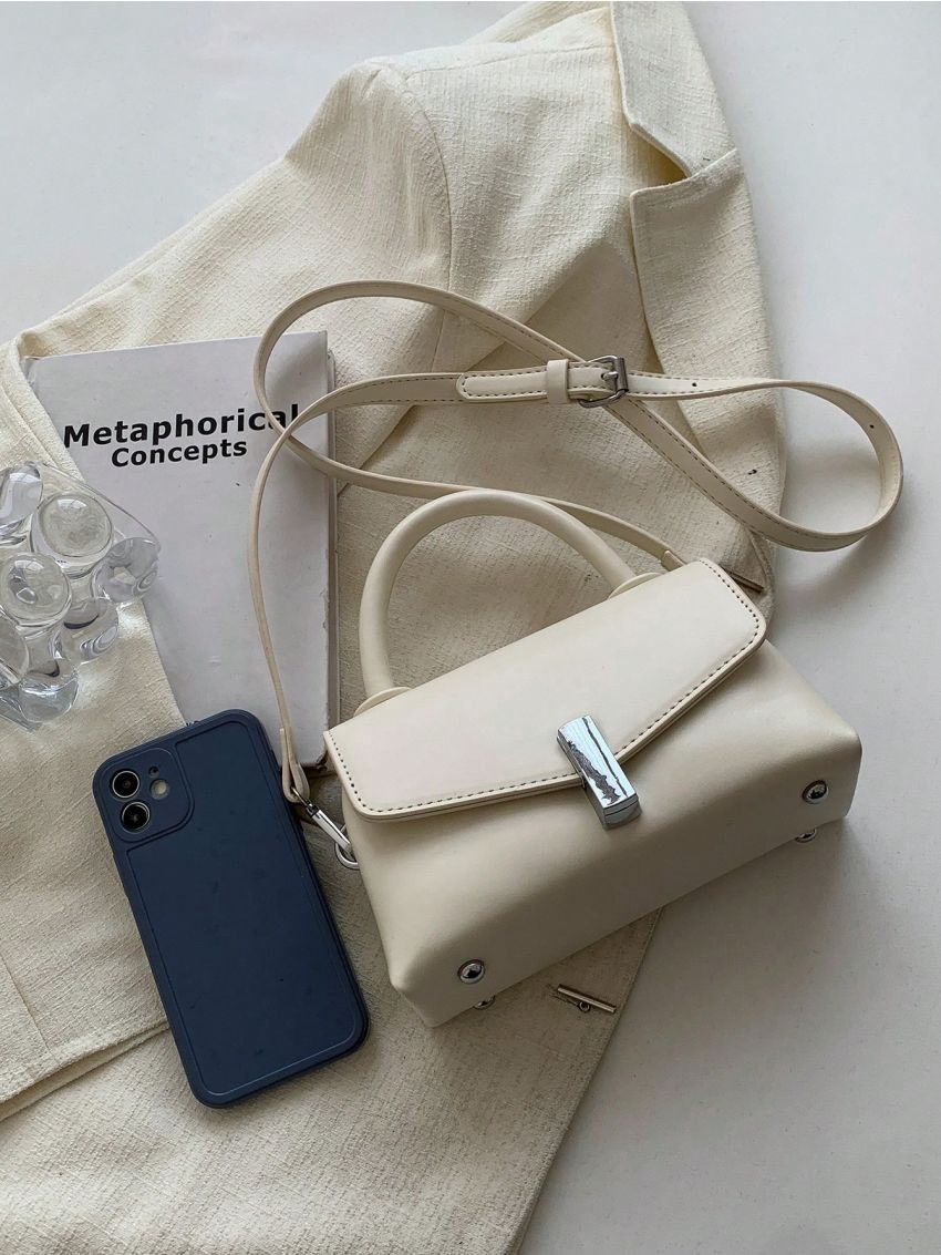 Mini Flap Square Bag Metal Decor Elegant