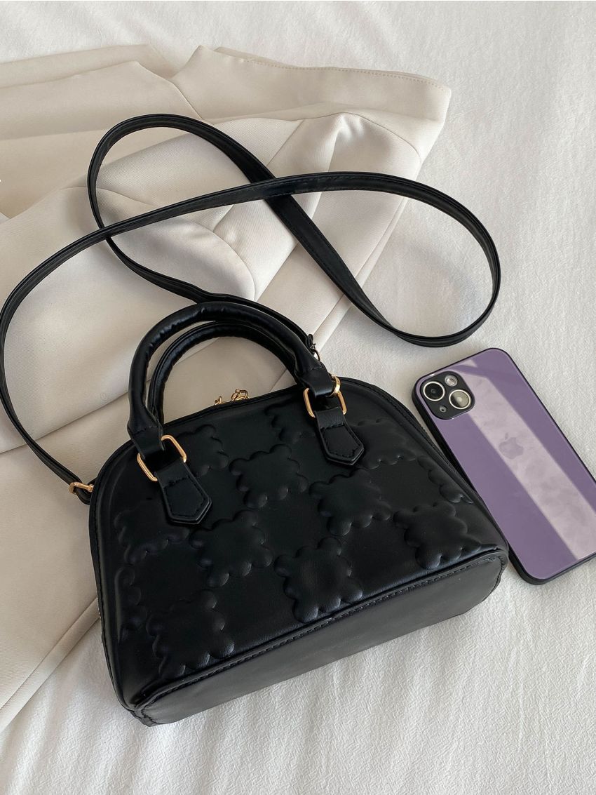 Small Dome Bag Geometric Embossed Minimalist