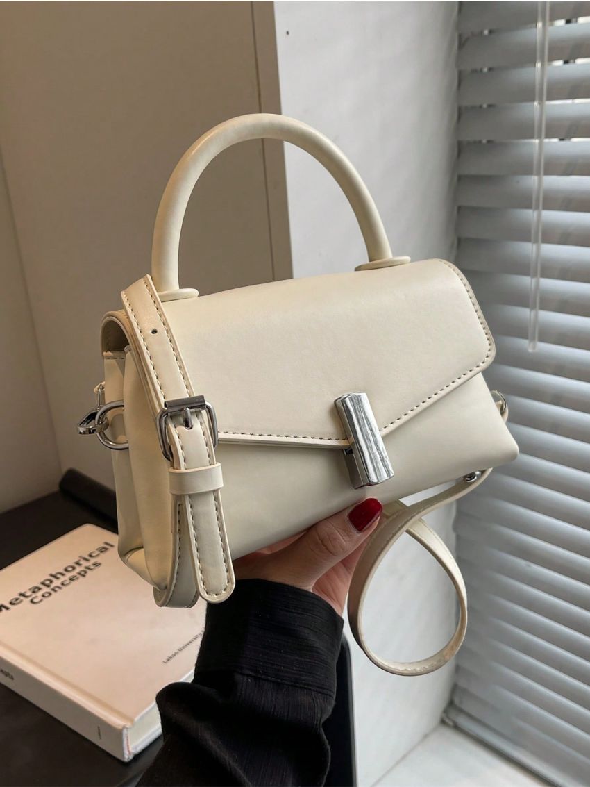 Mini Flap Square Bag Metal Decor Elegant