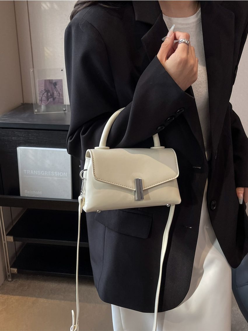 Mini Flap Square Bag Metal Decor Elegant