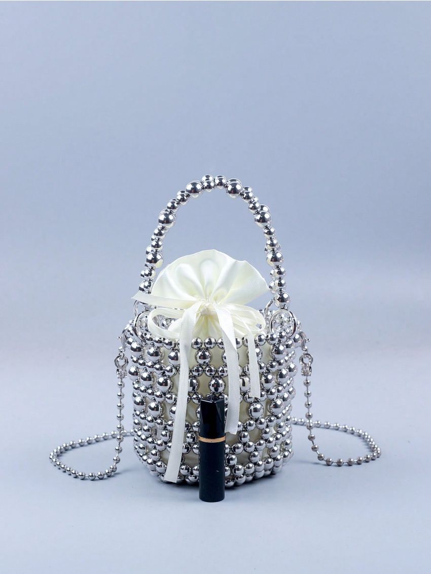Mini Bucket Bag Drawstring & Beaded Design