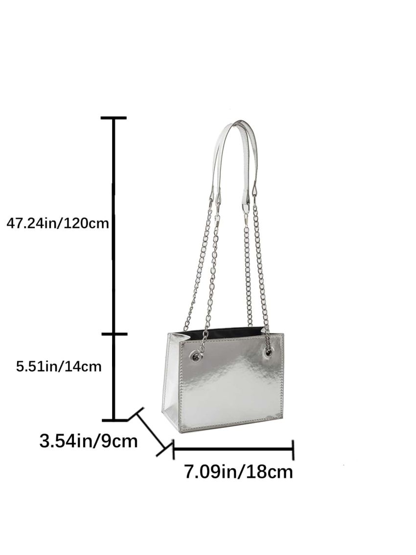 Mini Square Bag Chain PU Eyelet Detail