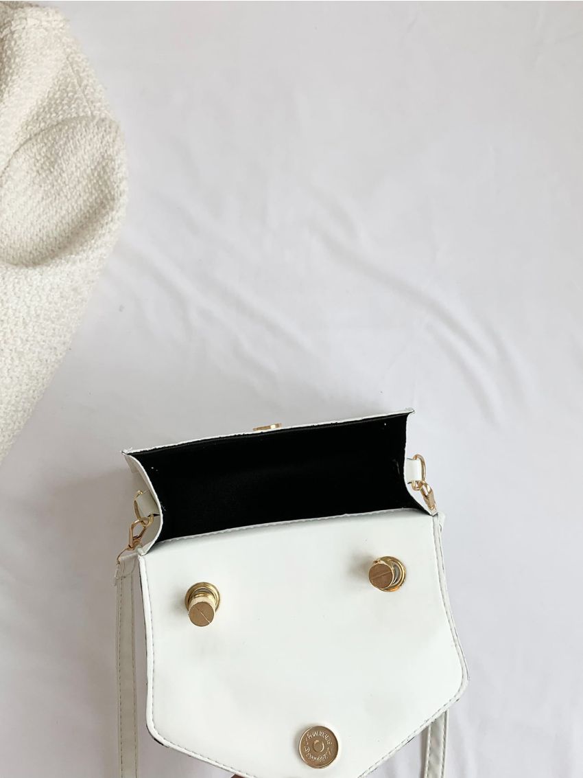 Mini Square Bag Crocodile Embossed Knot Handle Design