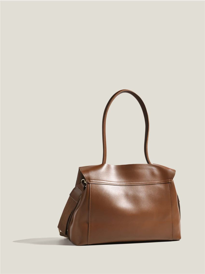 Solid Brown Shoulder Bag Minimalist & Elegant Style