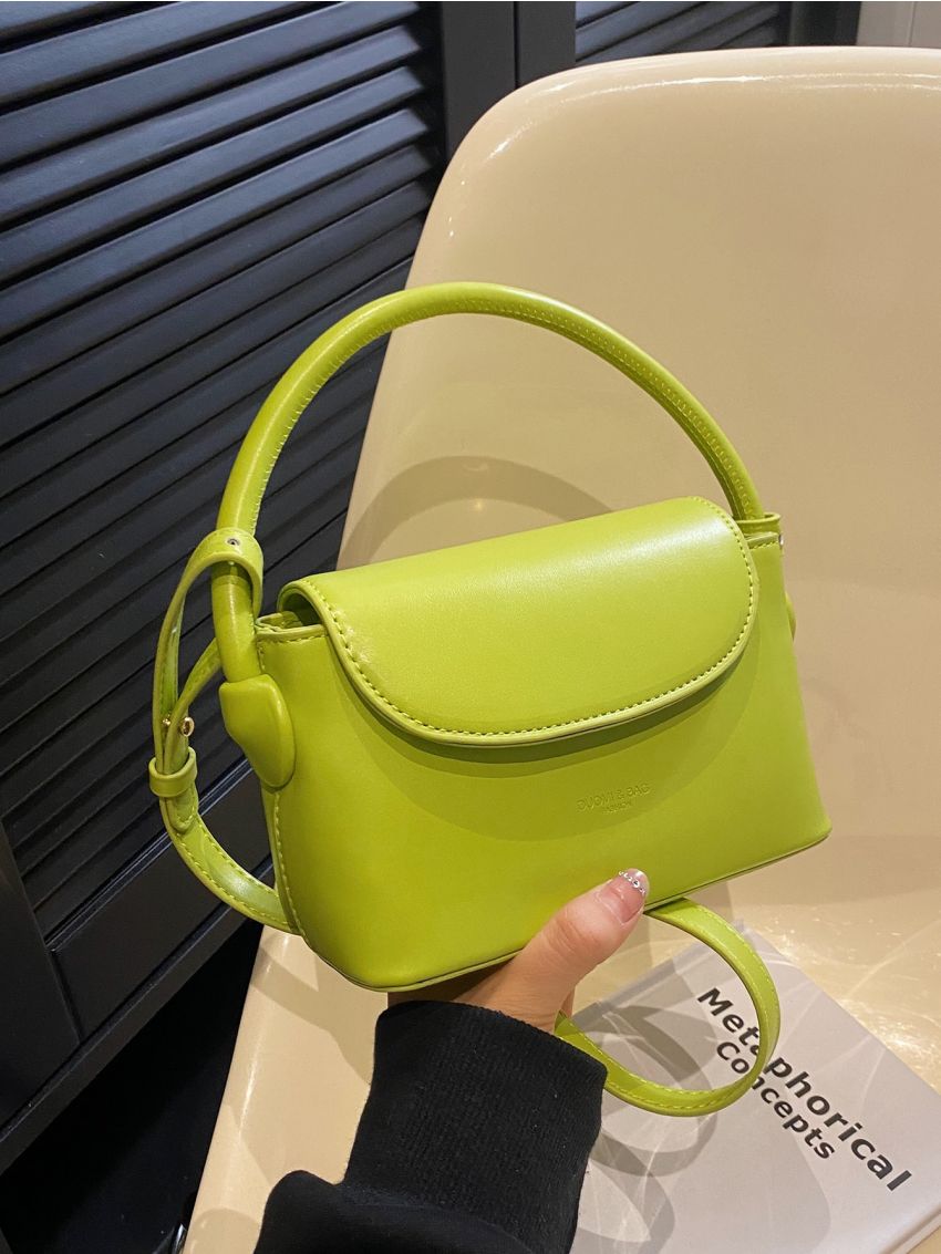 Mini Square Bag Letter Embossed Top Handle