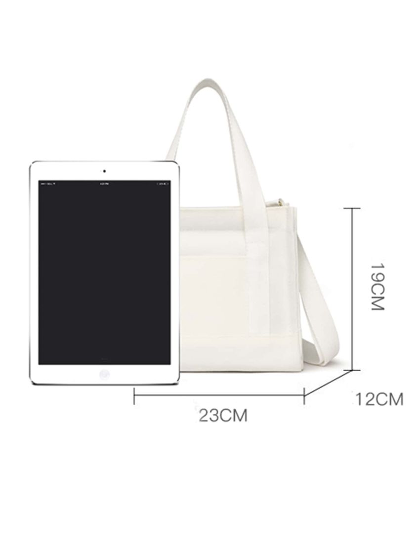Small Square Bag Double Handle White