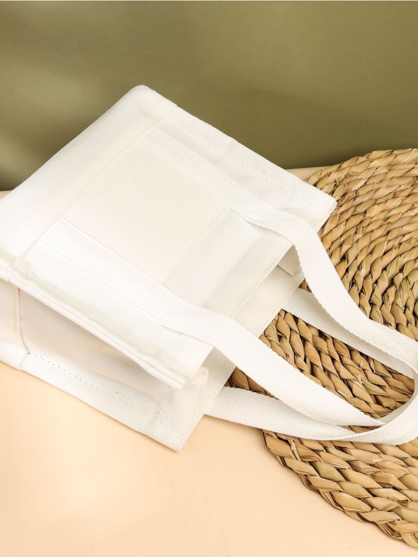 Small Square Bag Double Handle White