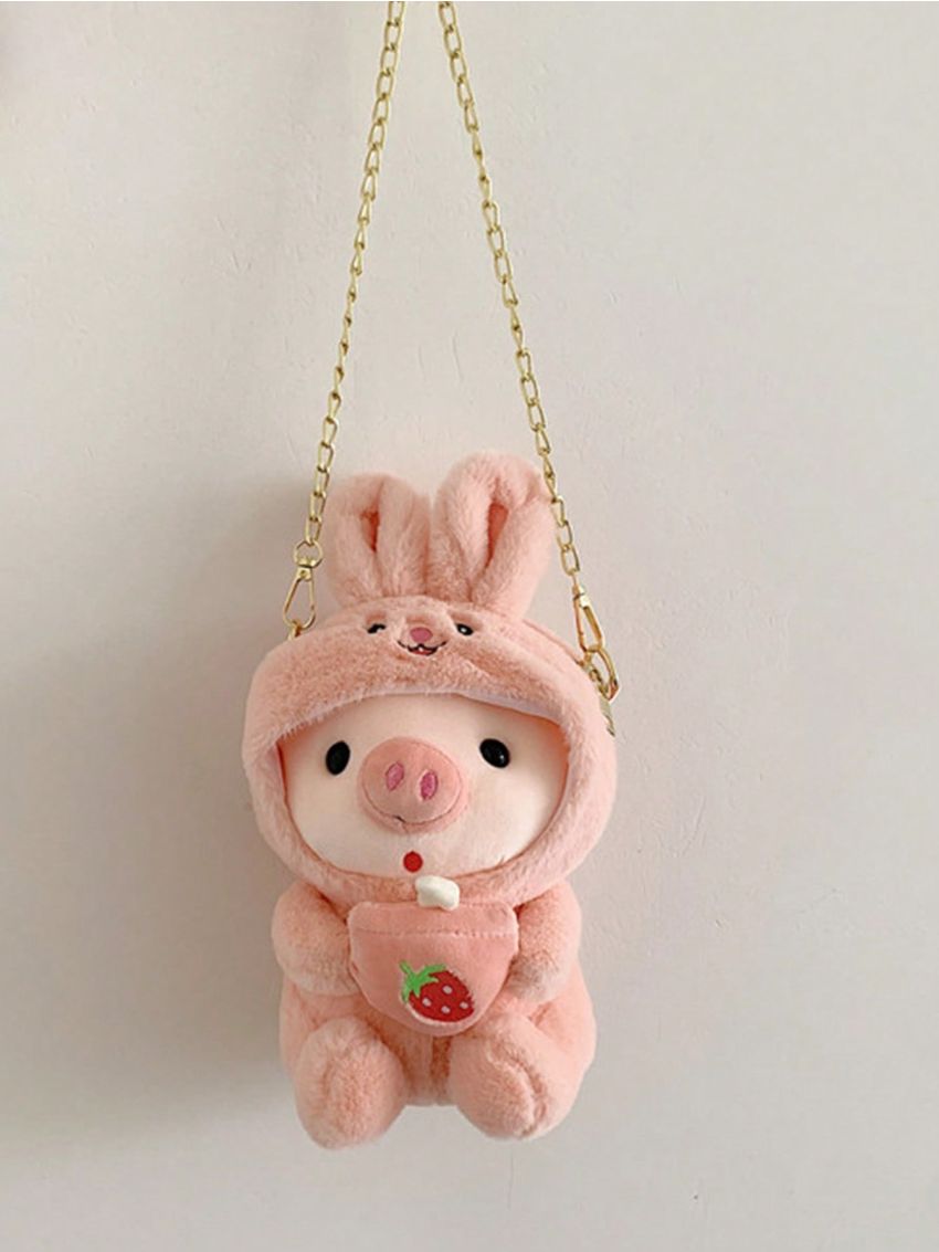 Mini Novelty Bag Cartoon Pig Design Chain Strap