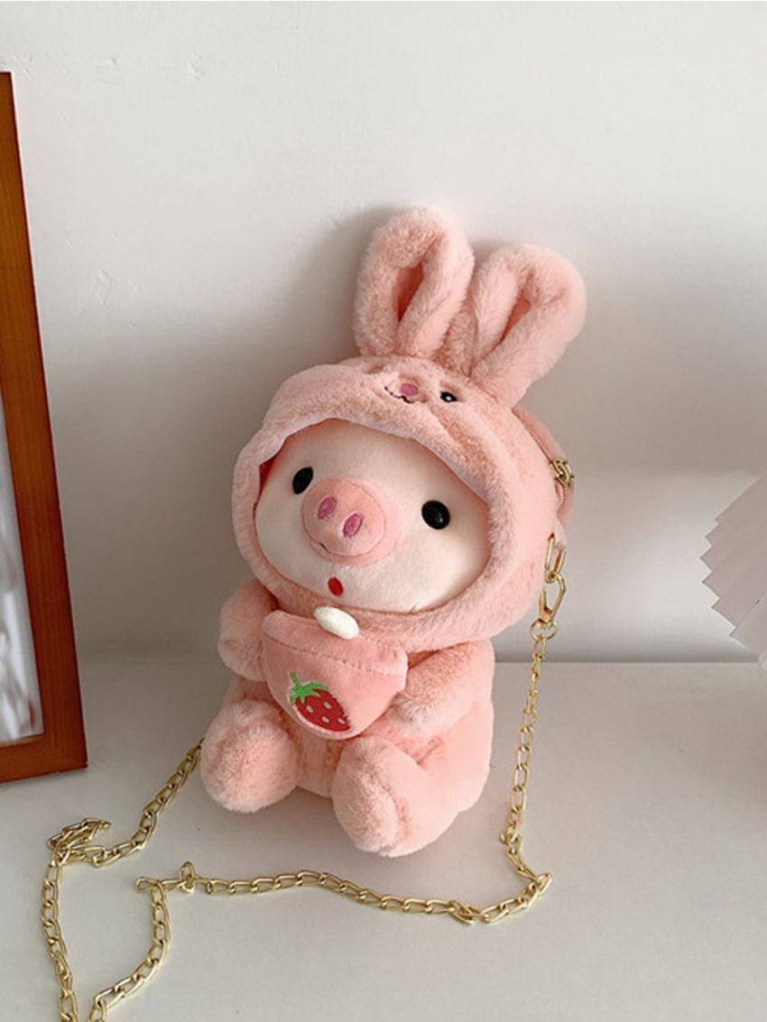 Mini Novelty Bag Cartoon Pig Design Chain Strap