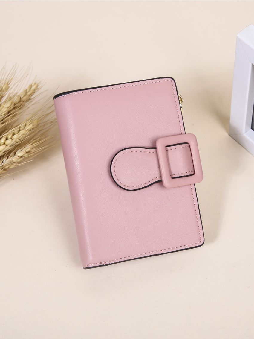 Minimalist Small Wallet Snap Button Bifold Black