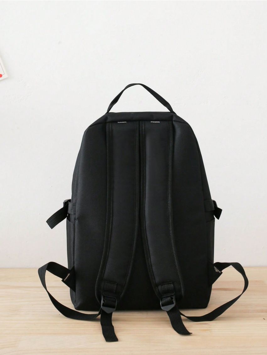 5pcs Backpack Set Letter Pattern Classic Backpack Square Bag Pencil Case For School