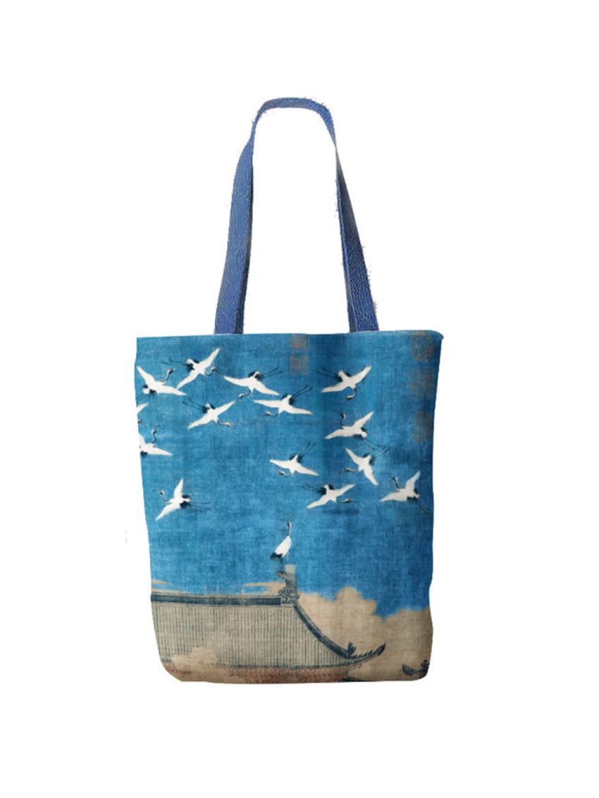 Crane & Building Pattern Shopper Bag Casual Polyester
