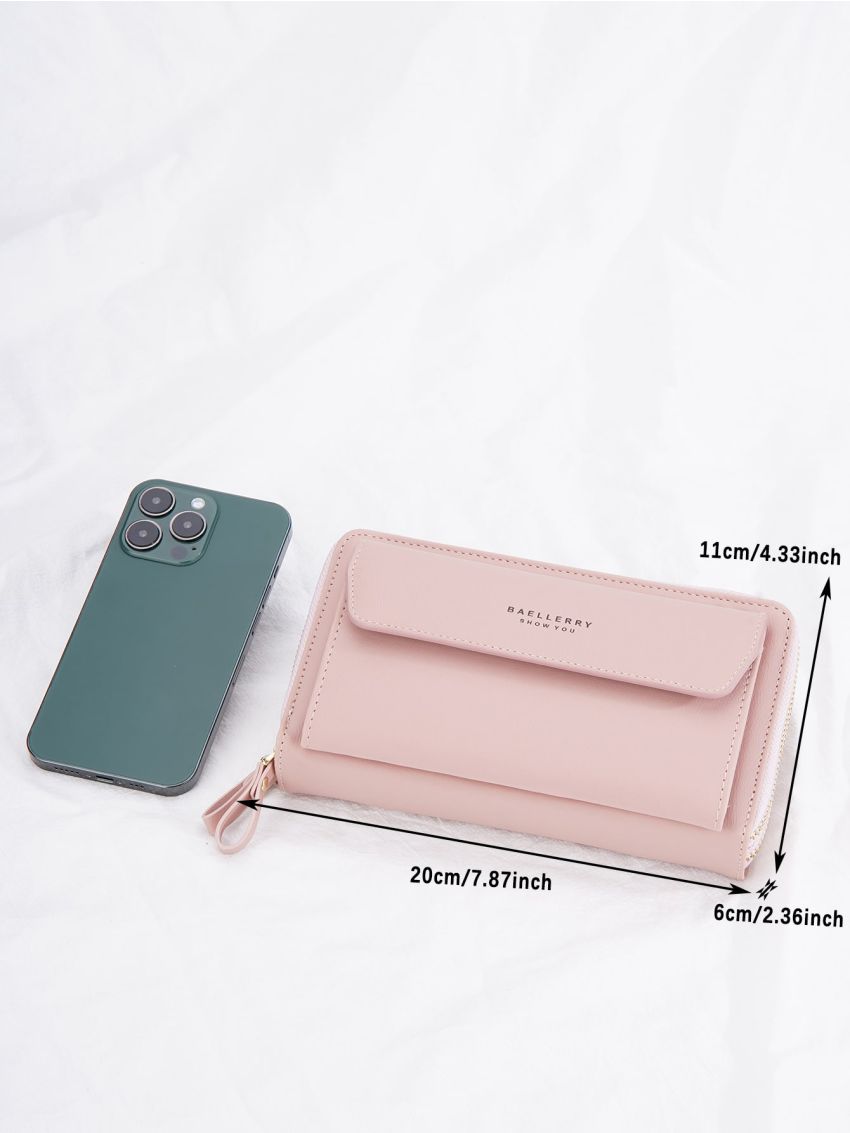 Letter Graphic Phone Wallet PU Purple