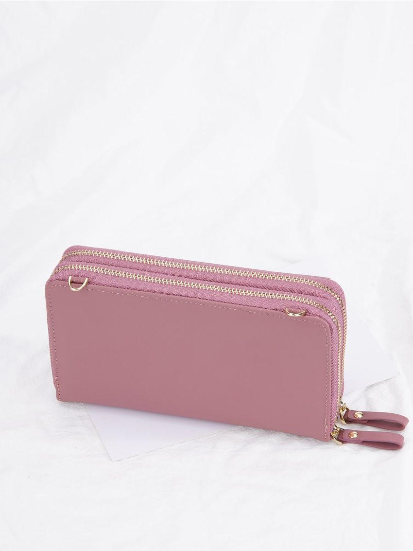 Letter Graphic Phone Wallet PU Purple