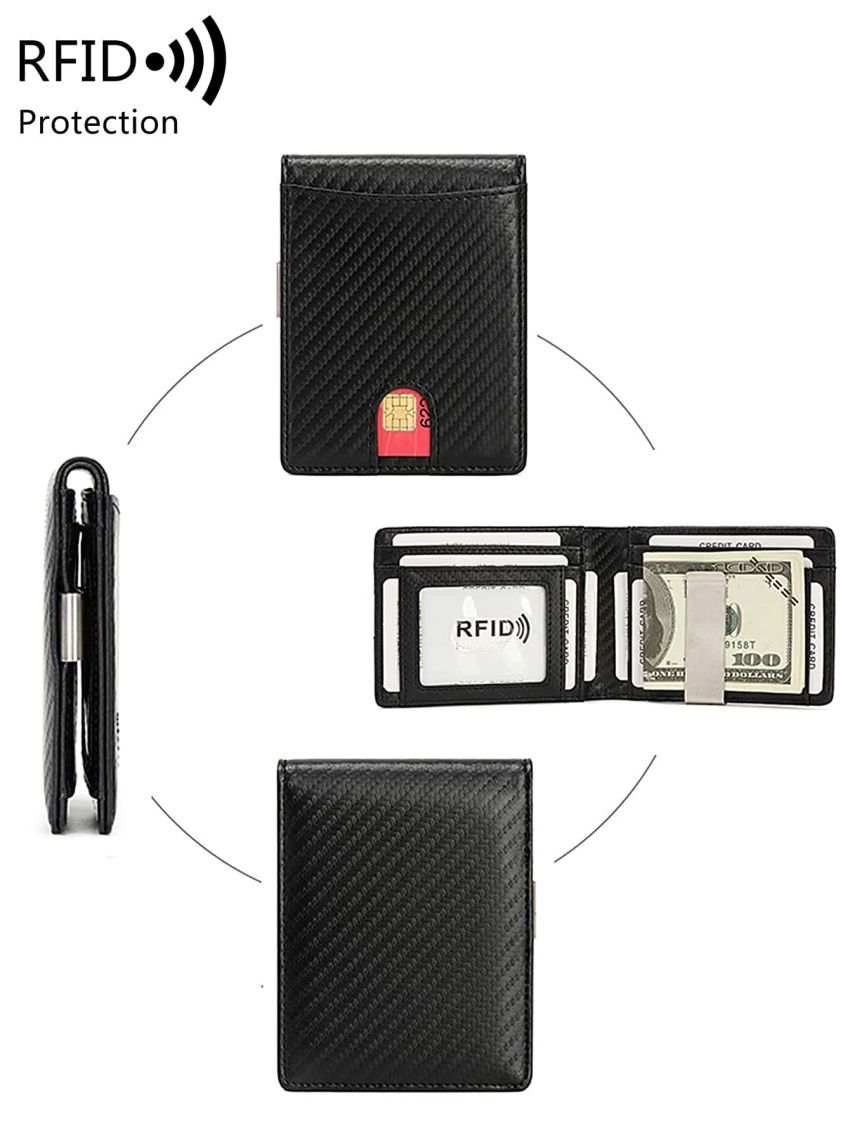 Small Wallet Fashionable RFID Braided Pattern For Outdoor Travel