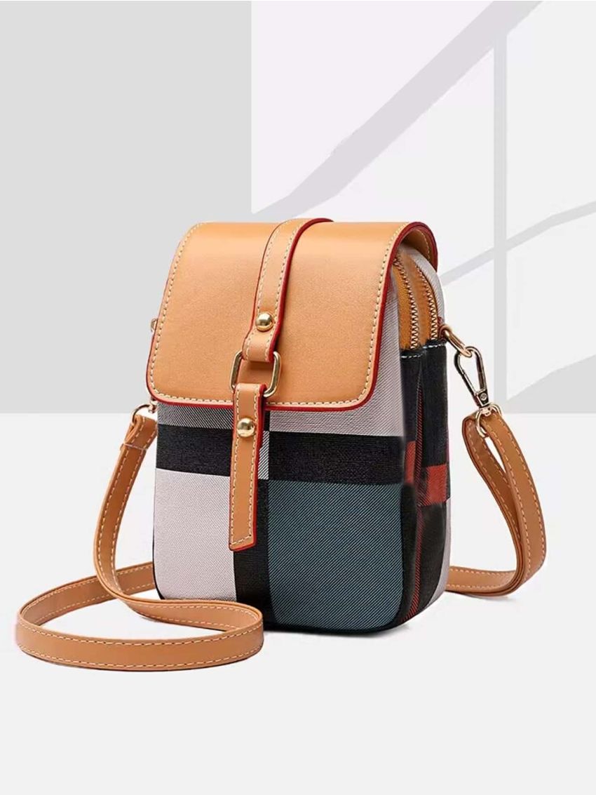 Random Plaid Pattern Phone Wallet Flap