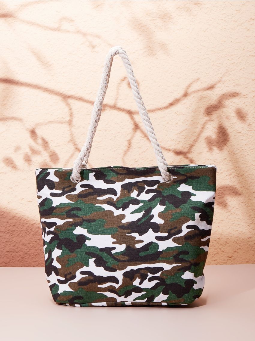 Camo Shopper Bag Casual Large Capacity