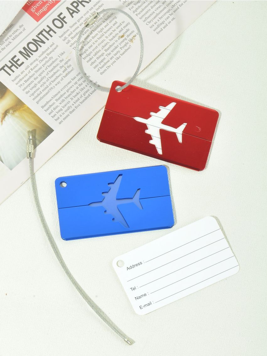 2pcs Luggage Tags Plane Cut Out Design