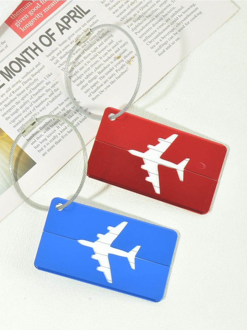 2pcs Luggage Tags Plane Cut Out Design