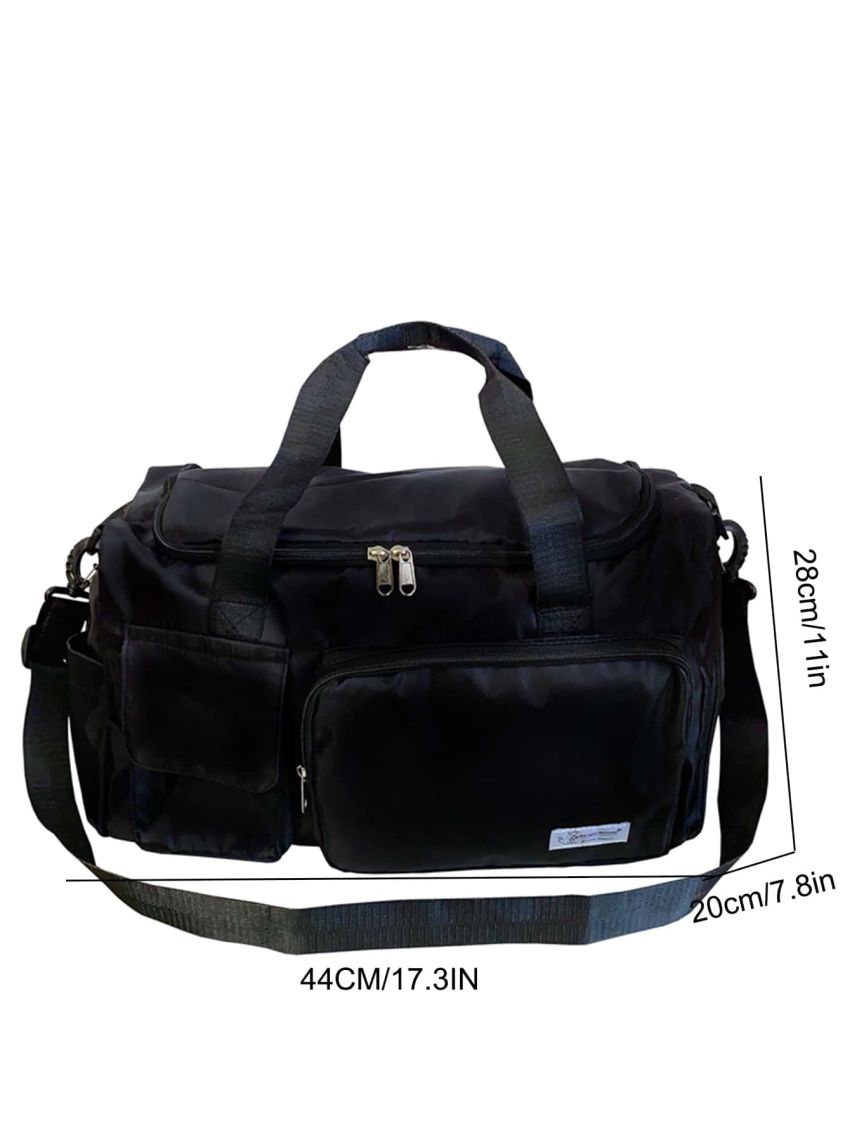 Letter Patch Decor Travel Bag Multi-Pocket