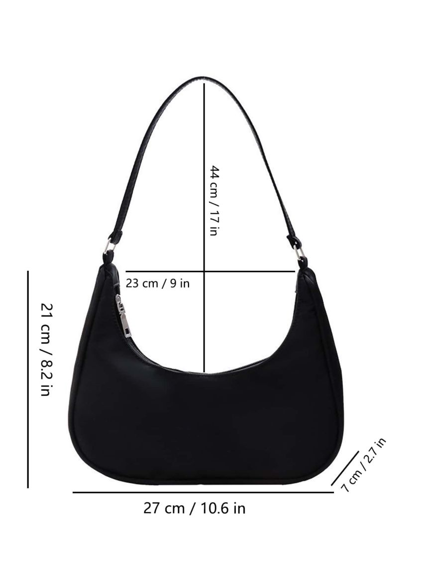 New Trend Dumpling Bag Nylon Crossbody Bag For Women Lightweight Small Crossbody Armpit Bag Solid
