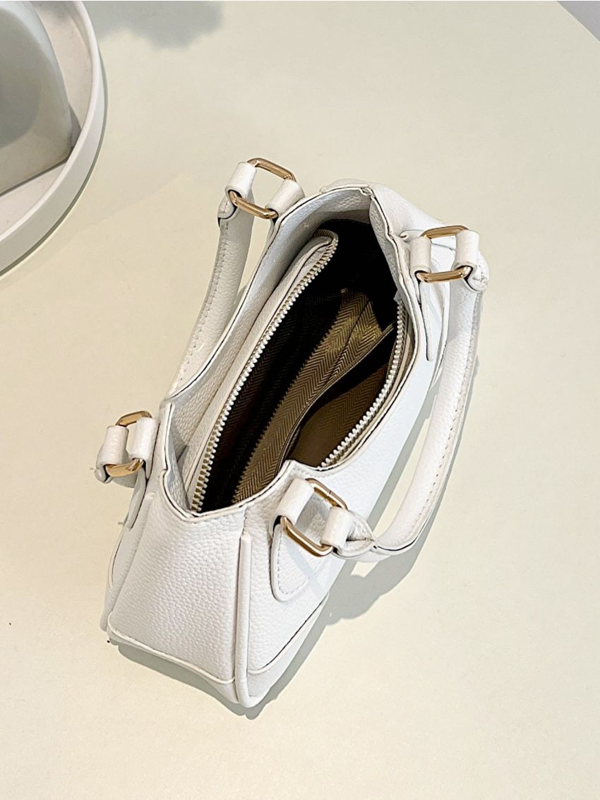 Litchi Embossed Hobo Bag Minimalist