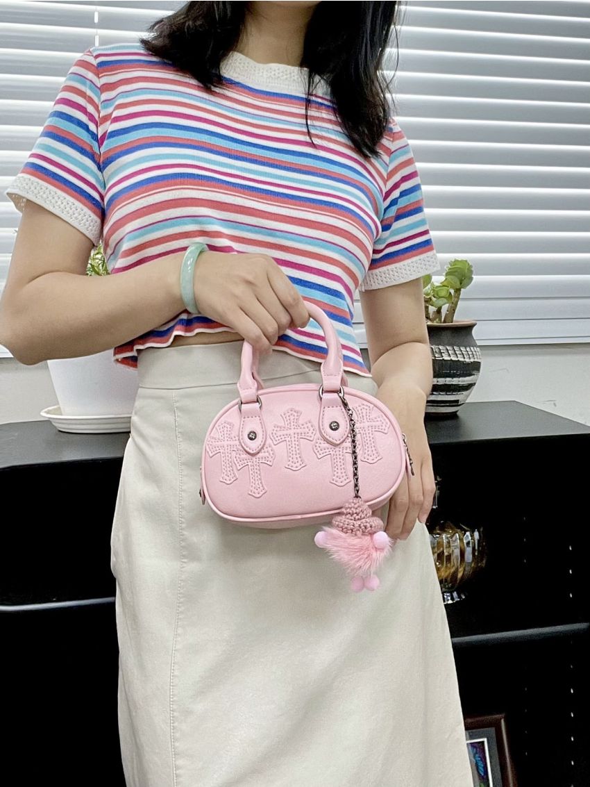 Mini Metallic Dome Bag Silver Funky With Bag Charm