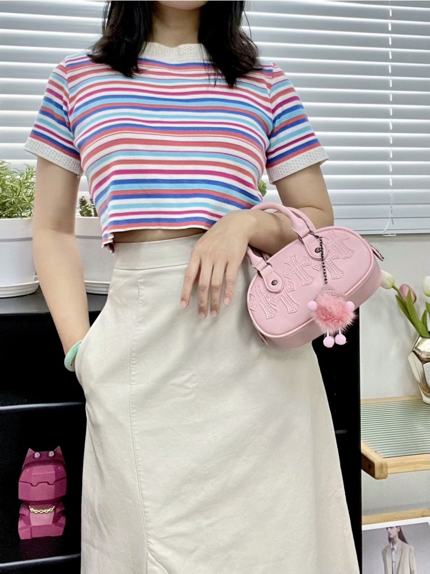 Mini Metallic Dome Bag Silver Funky With Bag Charm