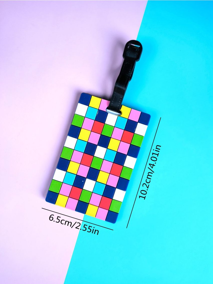 Plaid Pattern Luggage Tag Silicone