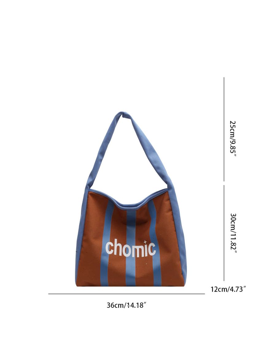 Letter Graphic Hobo Bag Large Capacity Casual