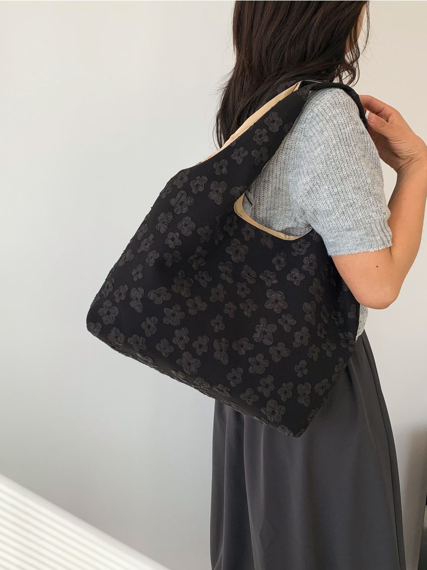 Floral Pattern Shopper Bag Preppy