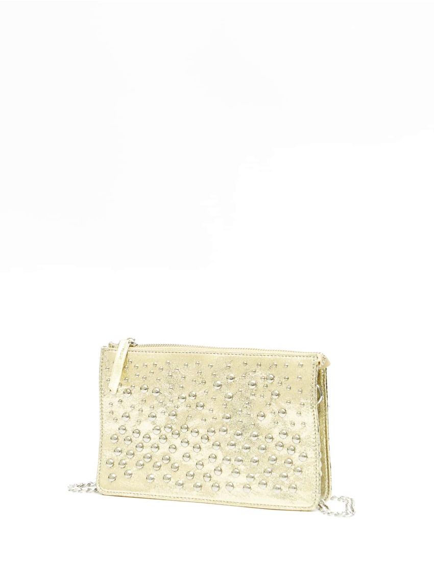 Small Square Bag Metallic Studded Decor