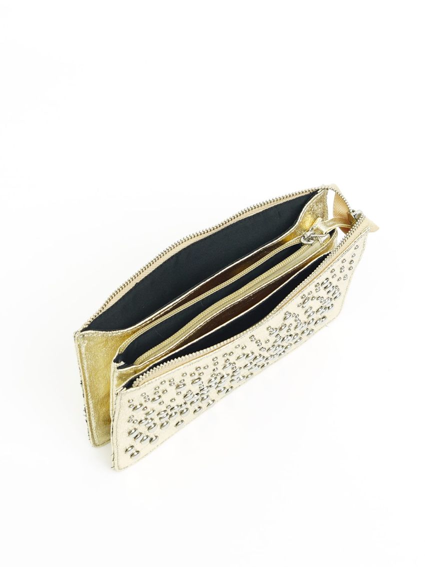 Small Square Bag Metallic Studded Decor